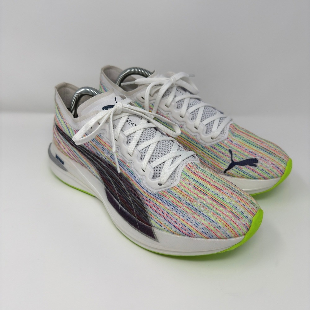 PUMA Velocity Nitro Spectra 'White Green' Running Shoes Sneakers Wms 10